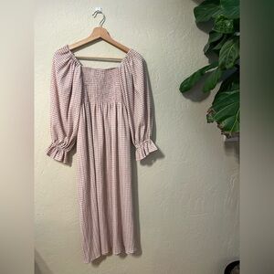 Chic Long Sleeve Gingham Dress